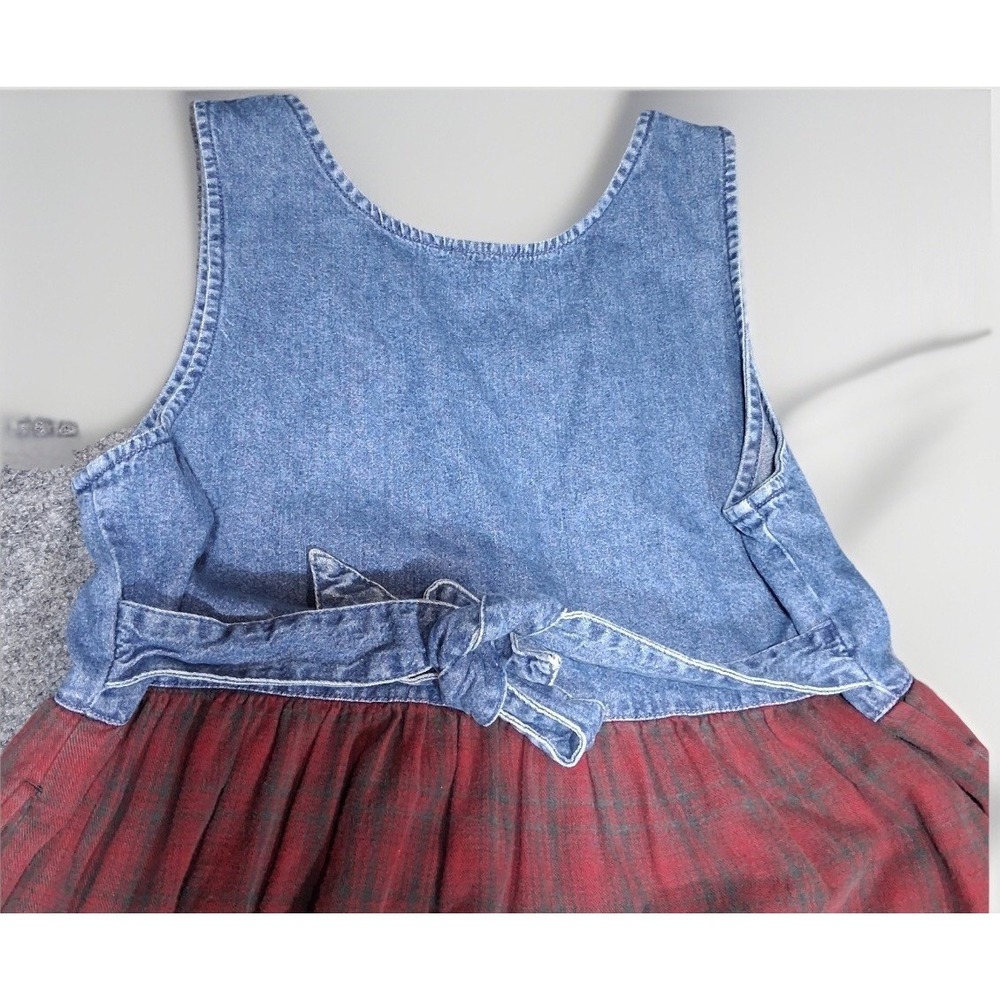 Vintage Woolrich Overall Dress Red Plaid Flannel Pinafore Jumper Country Medium - Picture 14 of 16